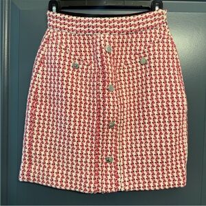 Maje Pink Tweed Skirt